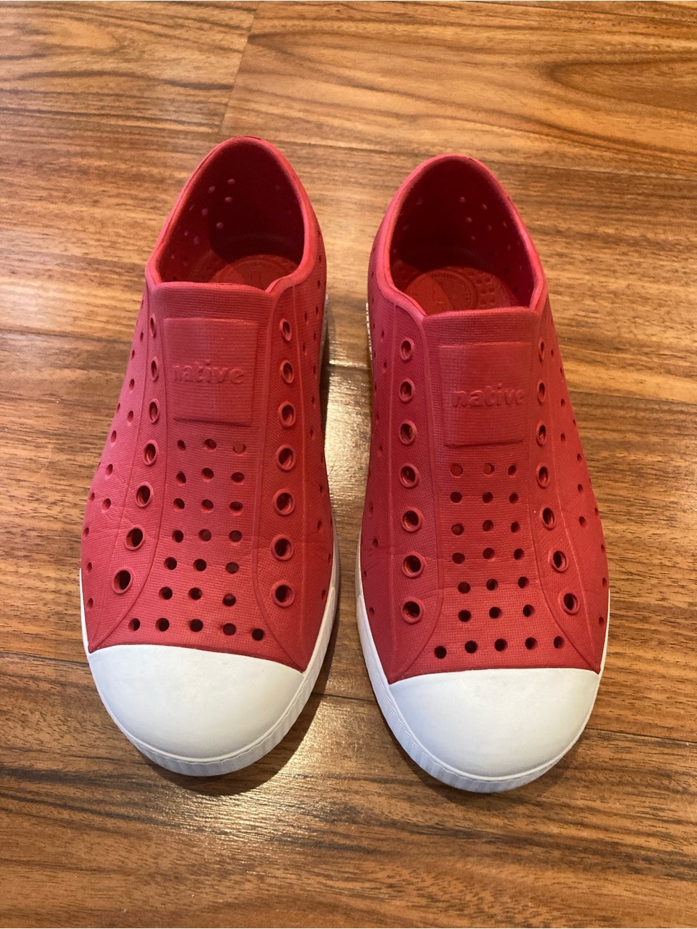 Native Kids Red Slip-On Water Shoes with White Toe Cap SZ J1